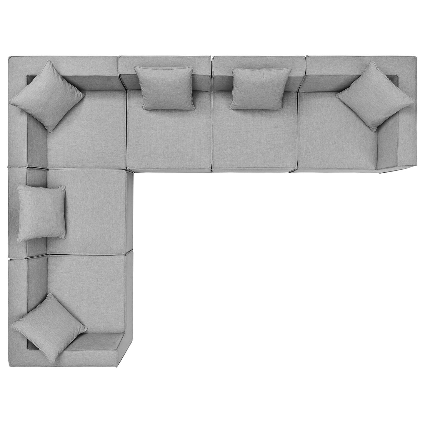 Saybrook 6-Piece Outdoor Patio Upholstered Sectional Sofa in Gray by Modway (4385)