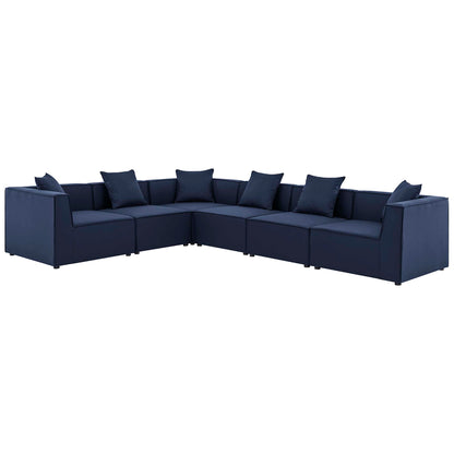 Saybrook 6-Piece Outdoor Patio Upholstered Sectional Sofa in Navy by Modway (4385)
