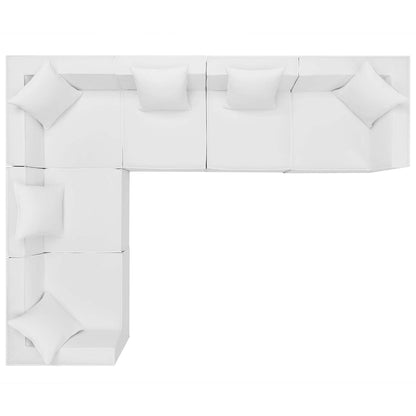 Saybrook 6-Piece Outdoor Patio Upholstered Sectional Sofa in White by Modway (4385)