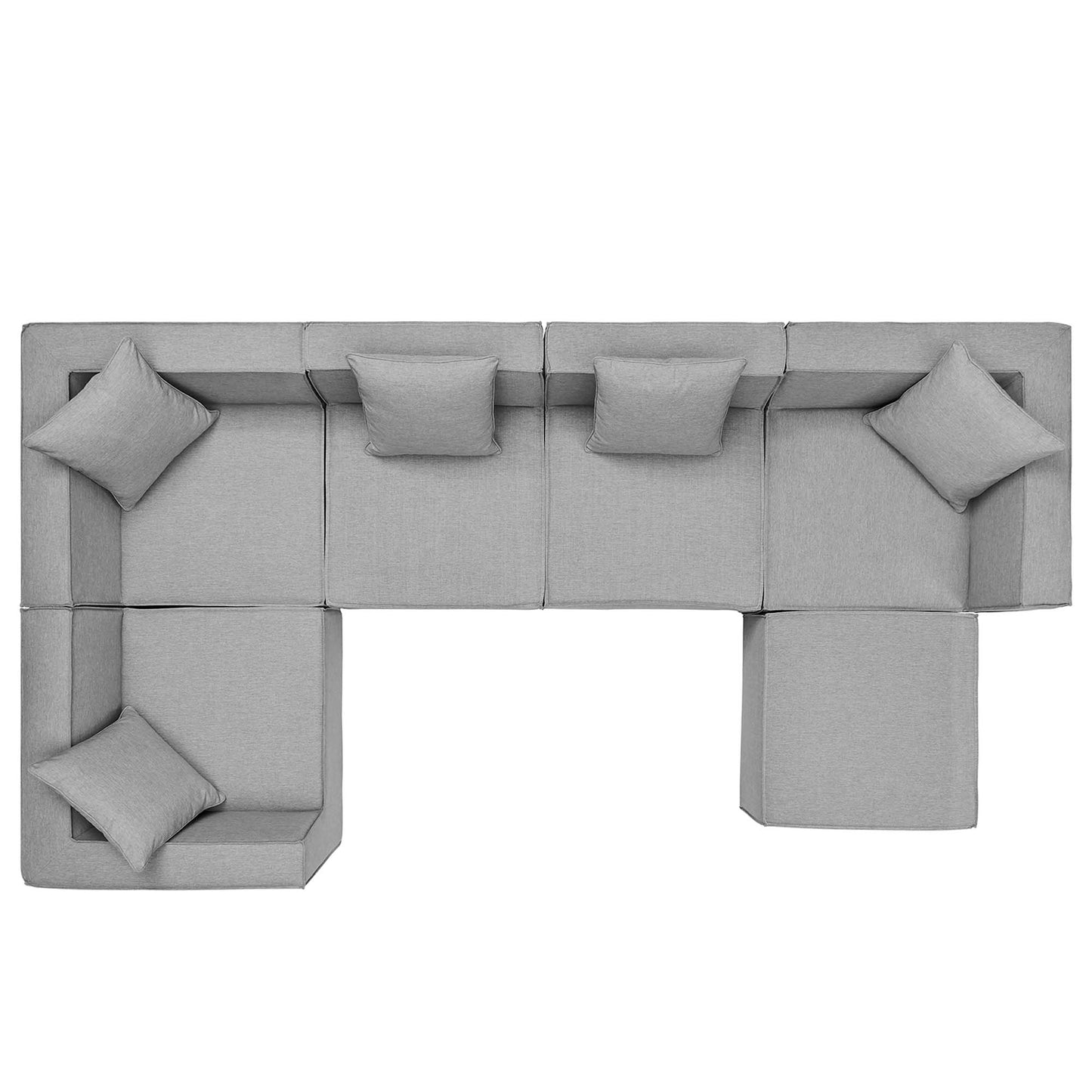 Saybrook 6-Piece Outdoor Patio Upholstered Sectional Sofa in Gray by Modway (4386)