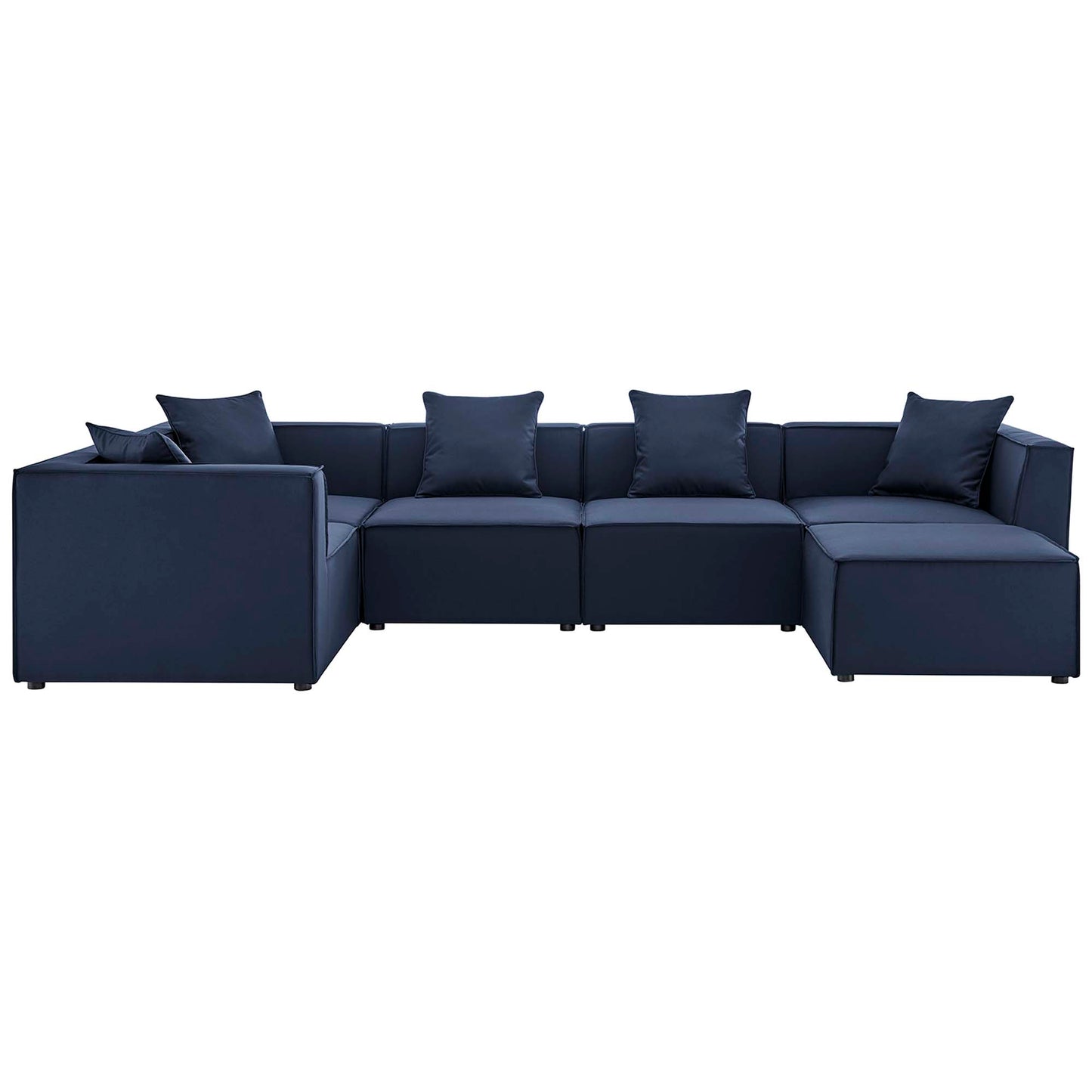 Saybrook 6-Piece Outdoor Patio Upholstered Sectional Sofa in Navy by Modway (4386)