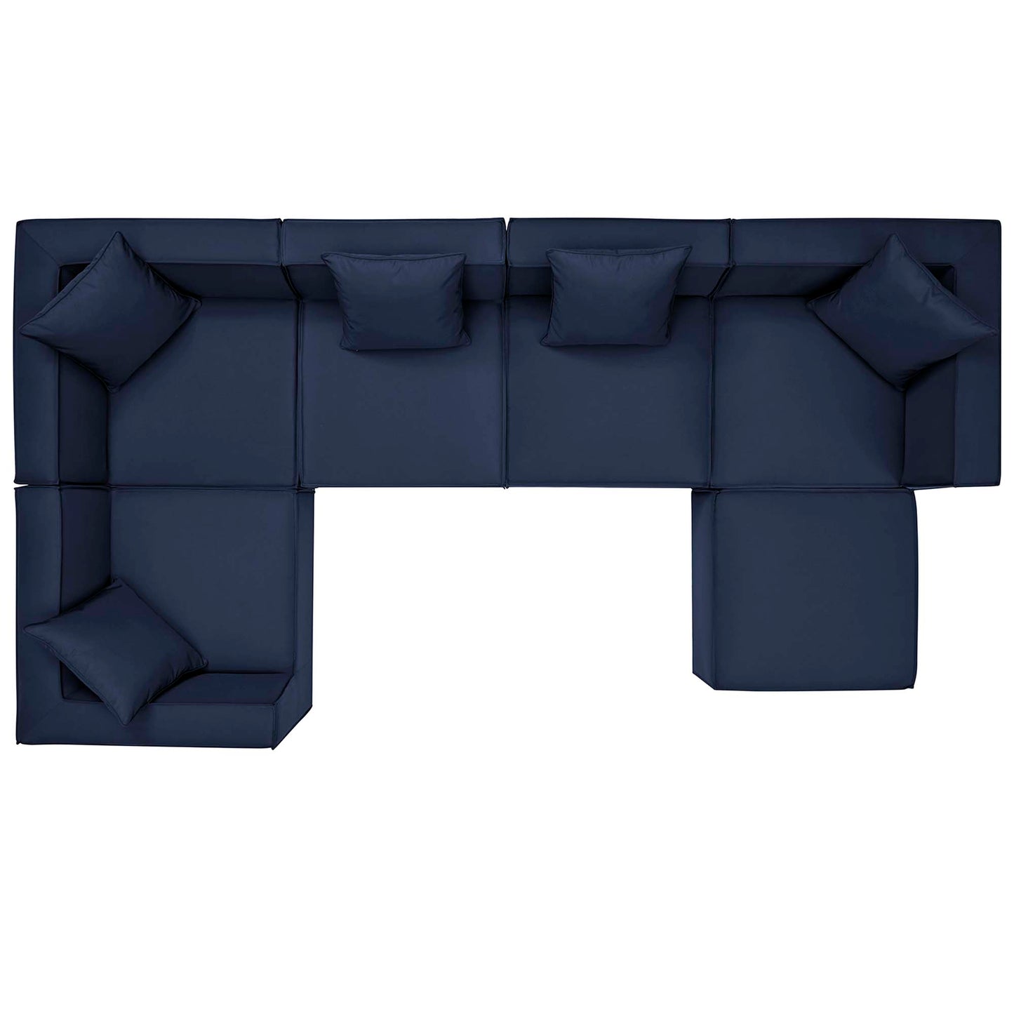 Saybrook 6-Piece Outdoor Patio Upholstered Sectional Sofa in Navy by Modway (4386)