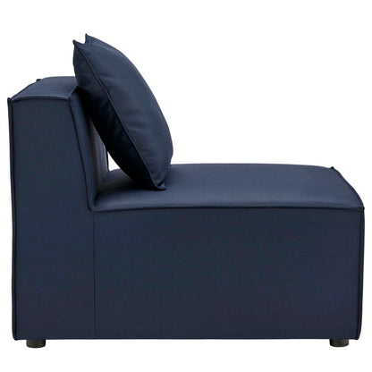 Saybrook 6-Piece Outdoor Patio Upholstered Sectional Sofa in Navy by Modway (4386)