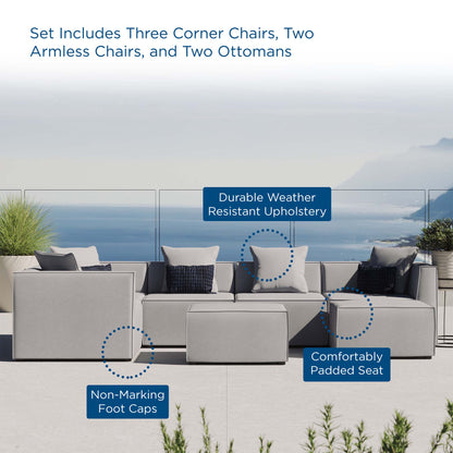 Saybrook 7-Piece Outdoor Patio Upholstered Sectional Sofa in Gray by Modway (4387)