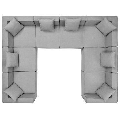 Saybrook 8-Piece Outdoor Patio Upholstered Sectional Sofa in Gray by Modway (4388)