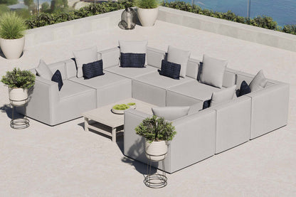 Saybrook 8-Piece Outdoor Patio Upholstered Sectional Sofa in Gray by Modway (4388)