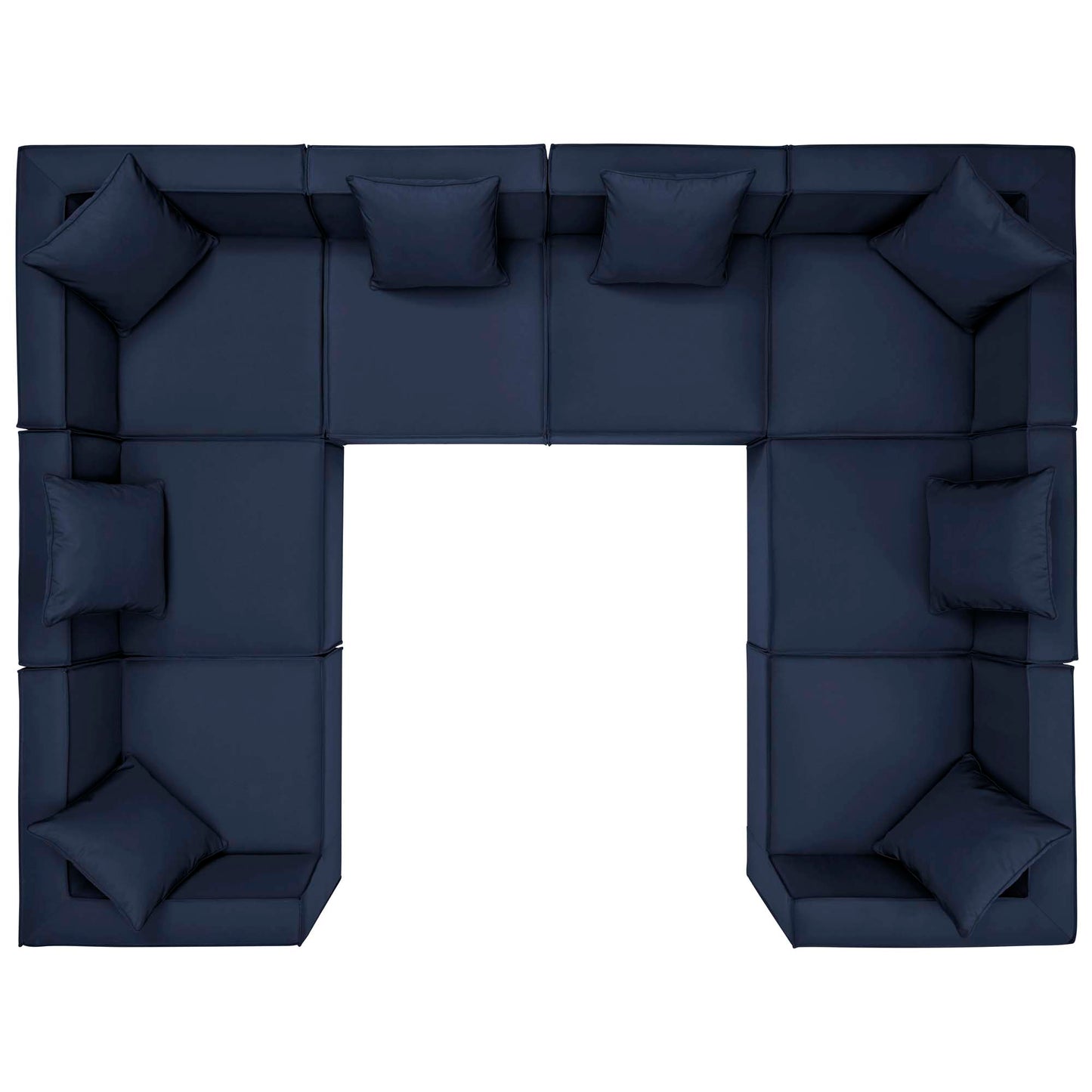 Saybrook 8-Piece Outdoor Patio Upholstered Sectional Sofa in Navy by Modway (4388)