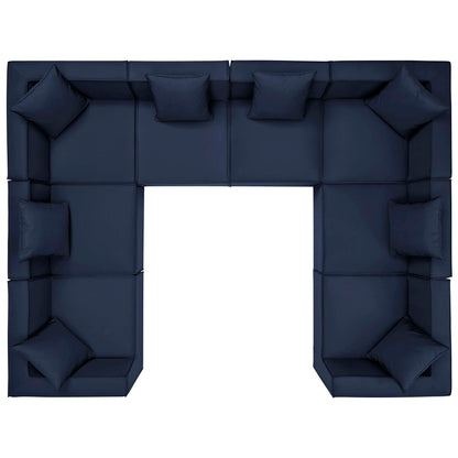 Saybrook 8-Piece Outdoor Patio Upholstered Sectional Sofa in Navy by Modway (4388)