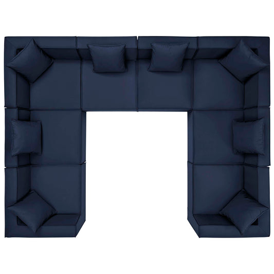 Saybrook 8-Piece Outdoor Patio Upholstered Sectional Sofa in Navy by Modway (4388)