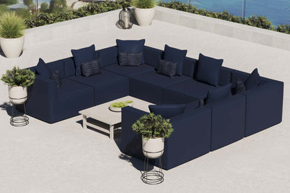 Saybrook 8-Piece Outdoor Patio Upholstered Sectional Sofa in Navy by Modway (4388)