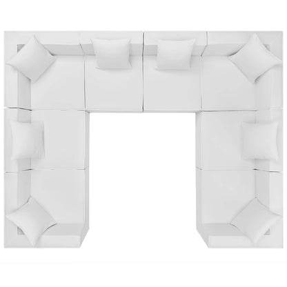 Saybrook 8-Piece Outdoor Patio Upholstered Sectional Sofa in White by Modway (4388)