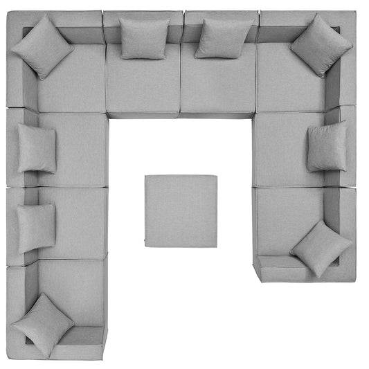 Saybrook 10-Piece Outdoor Patio Upholstered Sectional Sofa in Gray by Modway (4389)