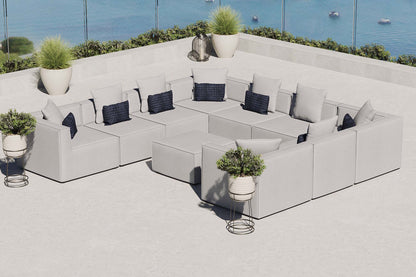 Saybrook 10-Piece Outdoor Patio Upholstered Sectional Sofa in Gray by Modway (4389)