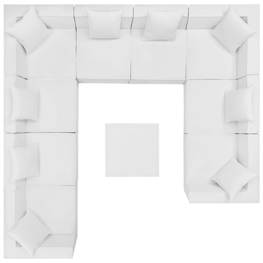 Saybrook 10-Piece Outdoor Patio Upholstered Sectional Sofa in White by Modway (4389)