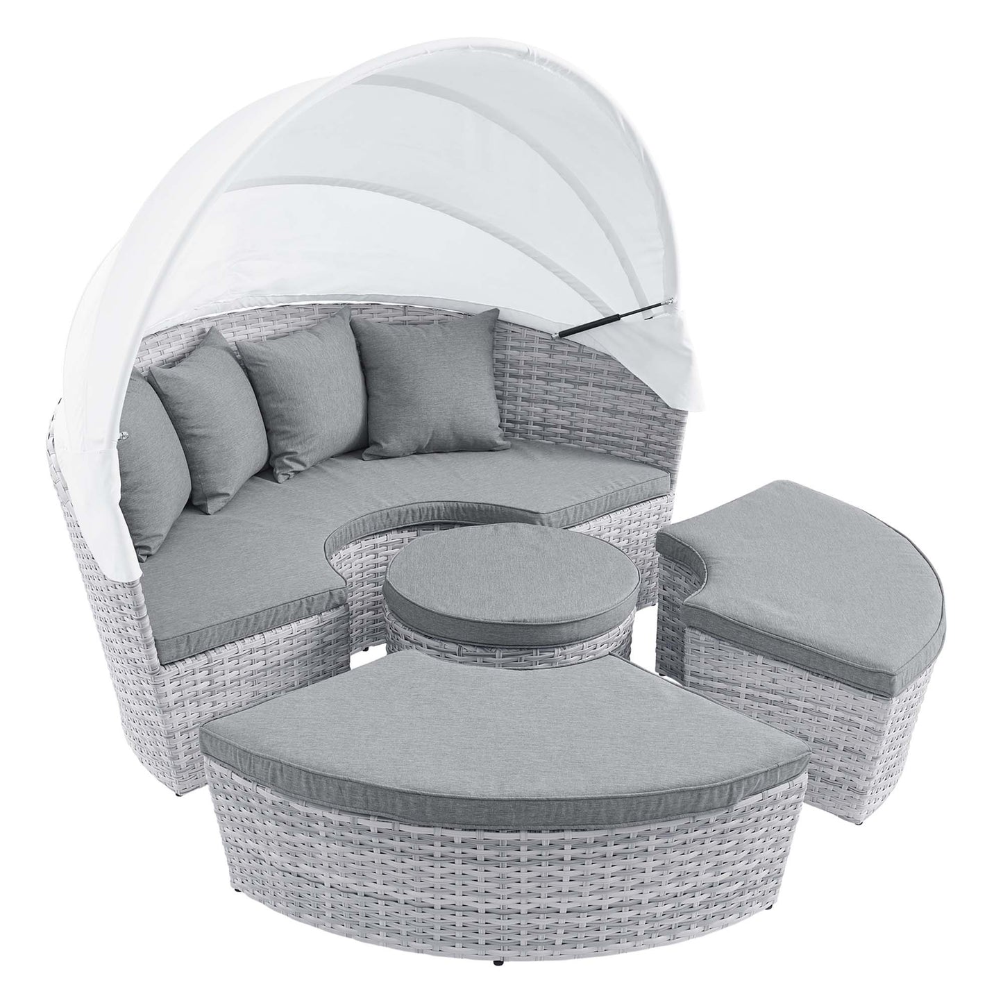 Scottsdale Canopy Outdoor Patio Daybed in Light Gray Gray by Modway (4442)