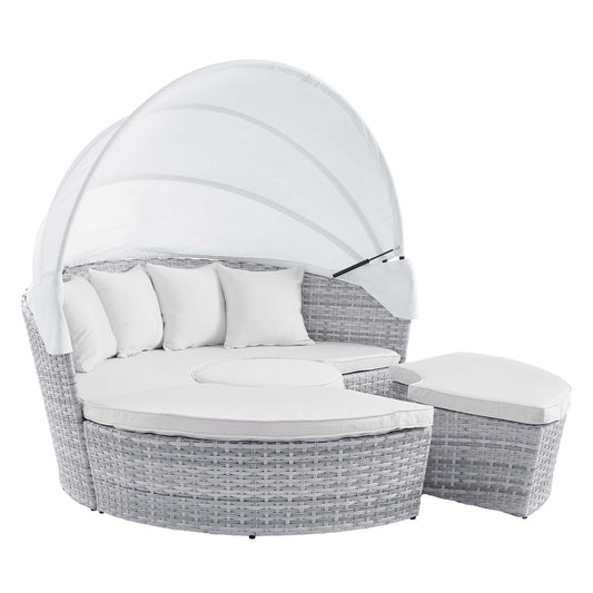 Scottsdale Canopy Outdoor Patio Daybed in Light Gray White by Modway (4442)