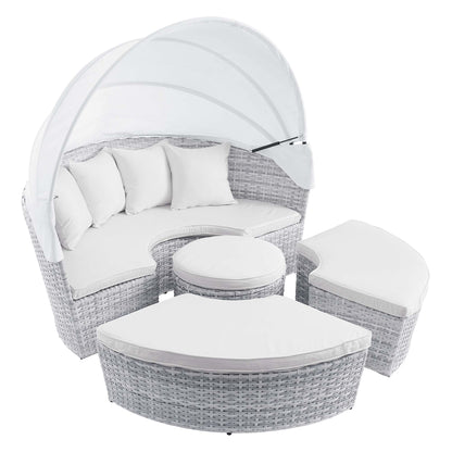 Scottsdale Canopy Outdoor Patio Daybed in Light Gray White by Modway (4442)
