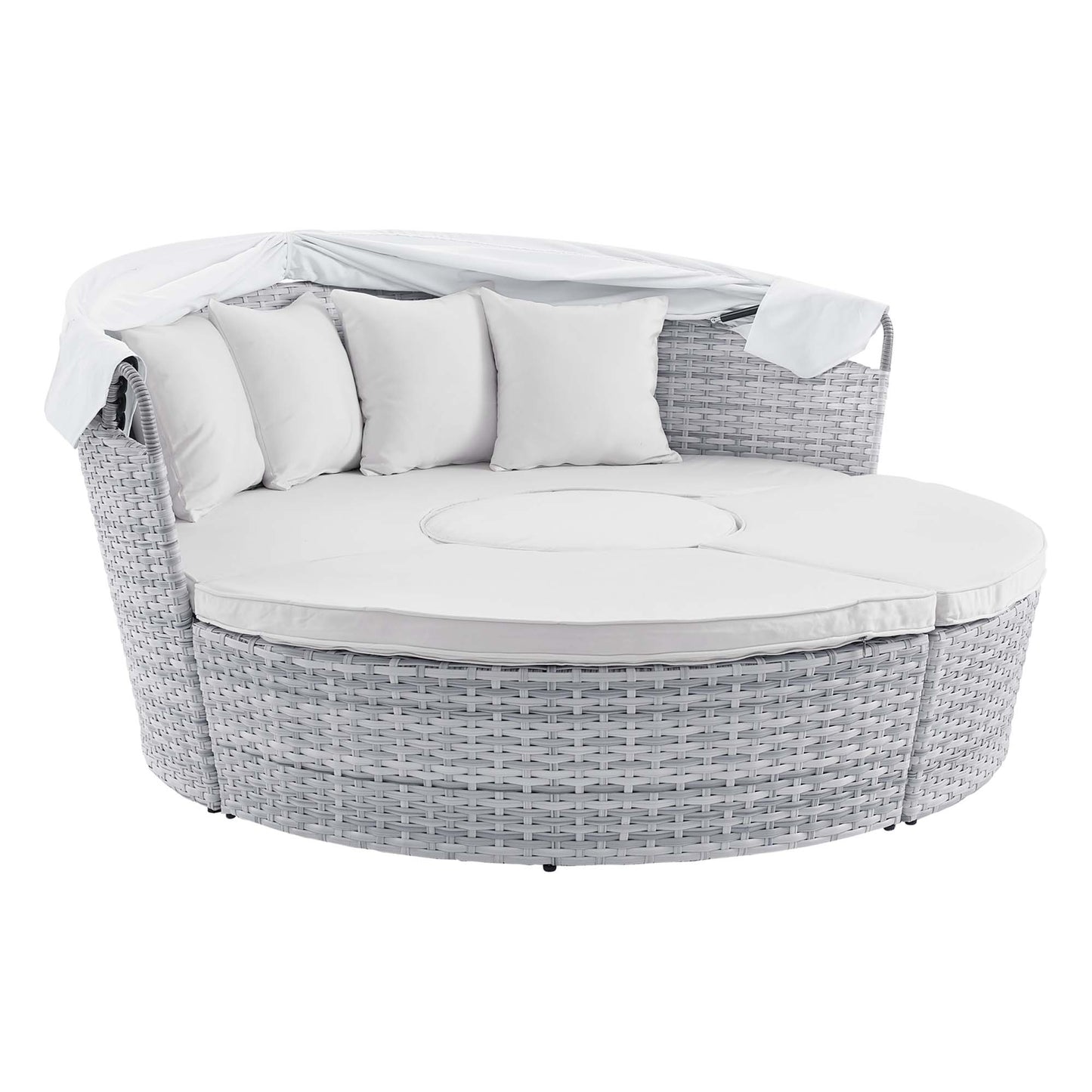 Scottsdale Canopy Outdoor Patio Daybed in Light Gray White by Modway (4442)
