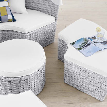 Scottsdale Canopy Outdoor Patio Daybed in Light Gray White by Modway (4442)