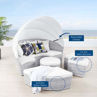 Scottsdale Canopy Outdoor Patio Daybed in Light Gray White by Modway (4442)