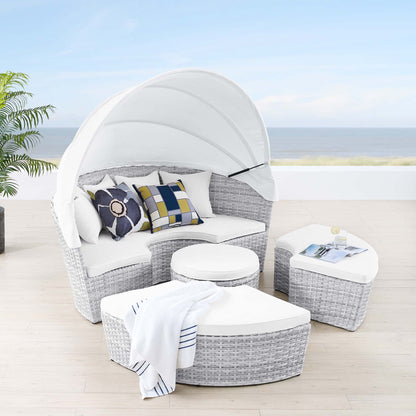 Scottsdale Canopy Outdoor Patio Daybed in Light Gray White by Modway (4442)