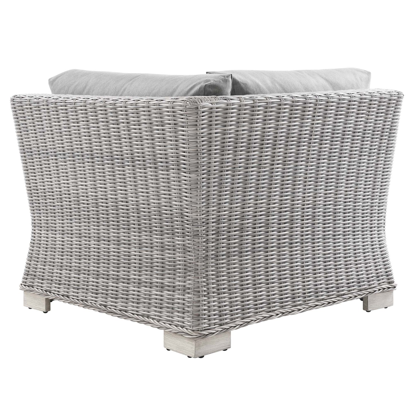 Conway Outdoor Patio Wicker Rattan Corner Chair in Light Gray Gray by Modway (4838)