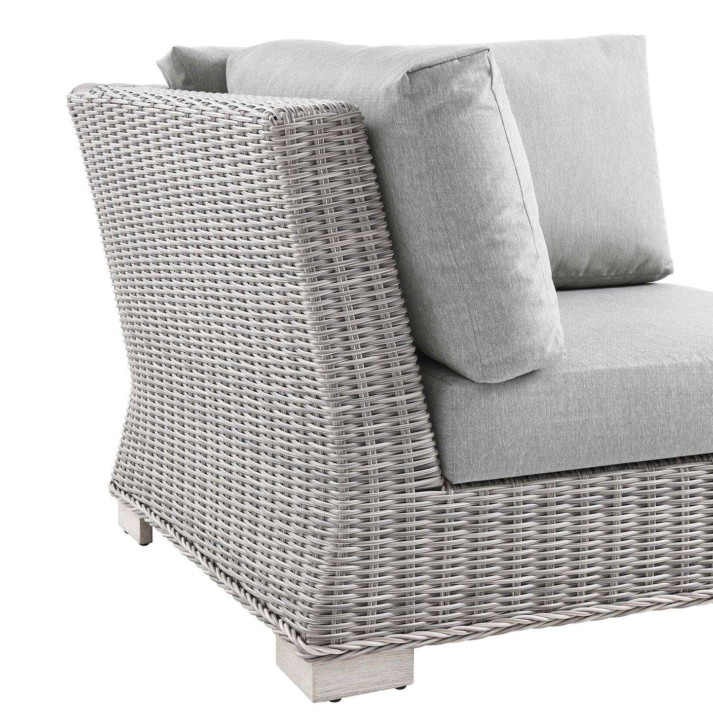 Conway Outdoor Patio Wicker Rattan Corner Chair in Light Gray Gray by Modway (4838)