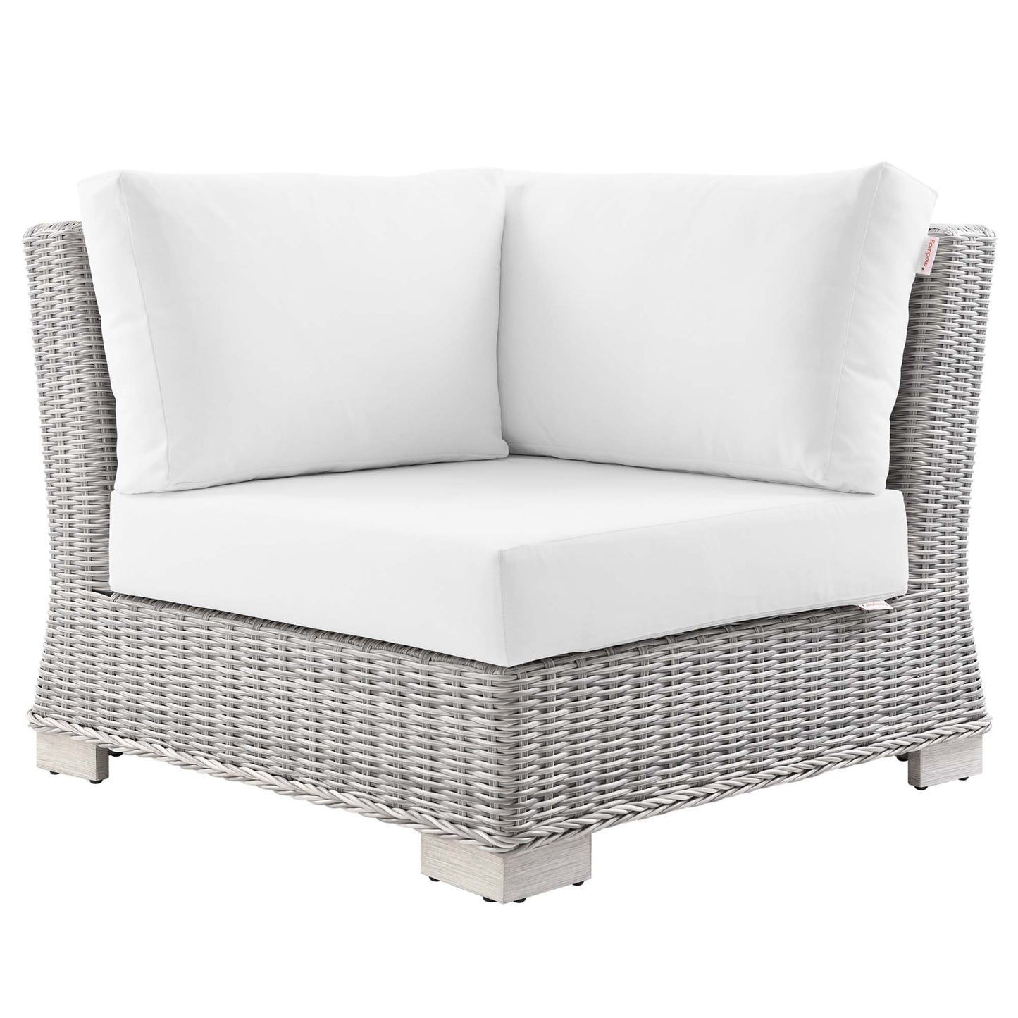 Conway Outdoor Patio Wicker Rattan Corner Chair in Light Gray White by Modway (4838)