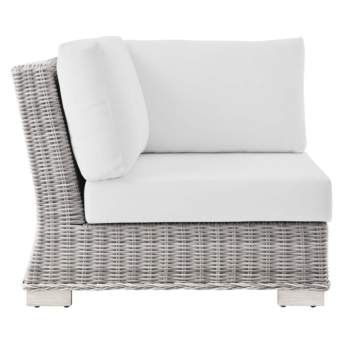 Conway Outdoor Patio Wicker Rattan Corner Chair in Light Gray White by Modway (4838)