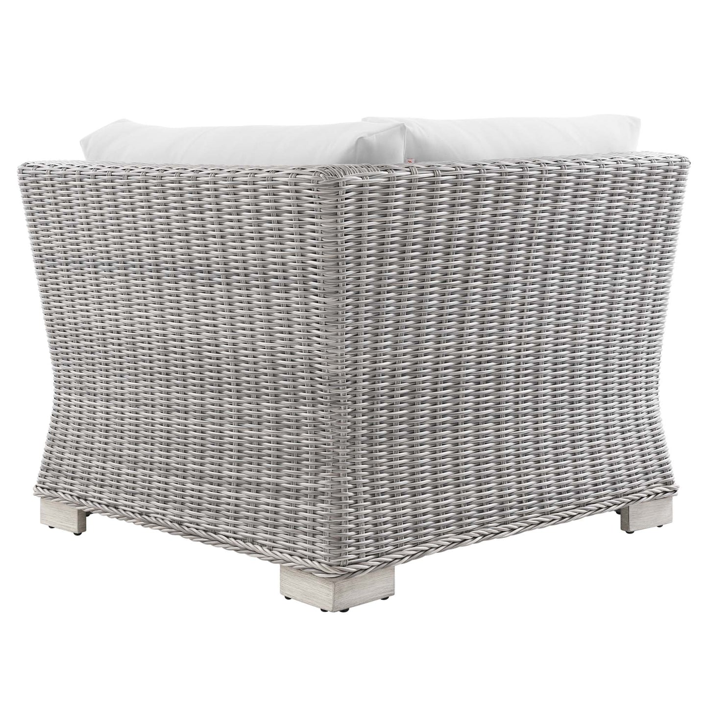 Conway Outdoor Patio Wicker Rattan Corner Chair in Light Gray White by Modway (4838)