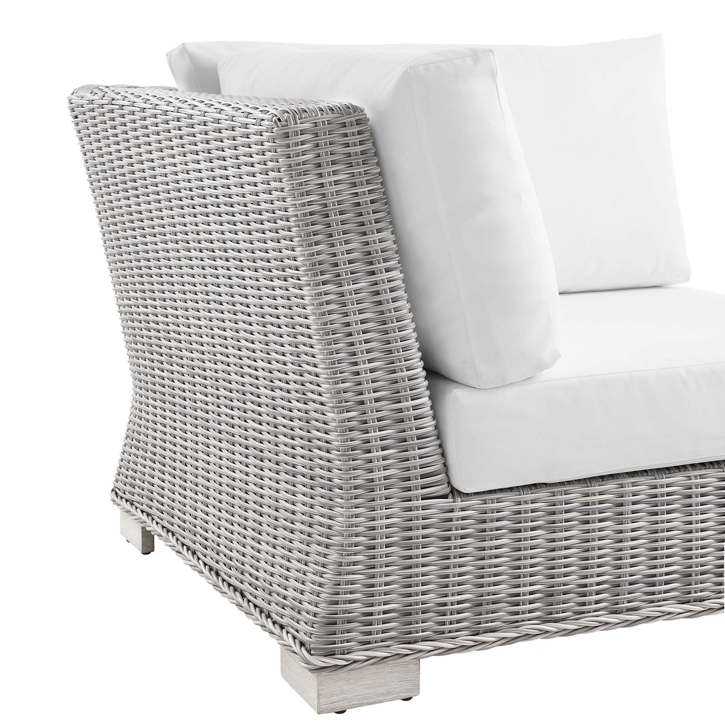 Conway Outdoor Patio Wicker Rattan Corner Chair in Light Gray White by Modway (4838)