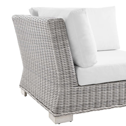 Conway Outdoor Patio Wicker Rattan Corner Chair in Light Gray White by Modway (4838)