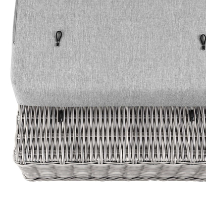 Conway Outdoor Patio Wicker Rattan Ottoman in Light Gray Gray by Modway (4839)