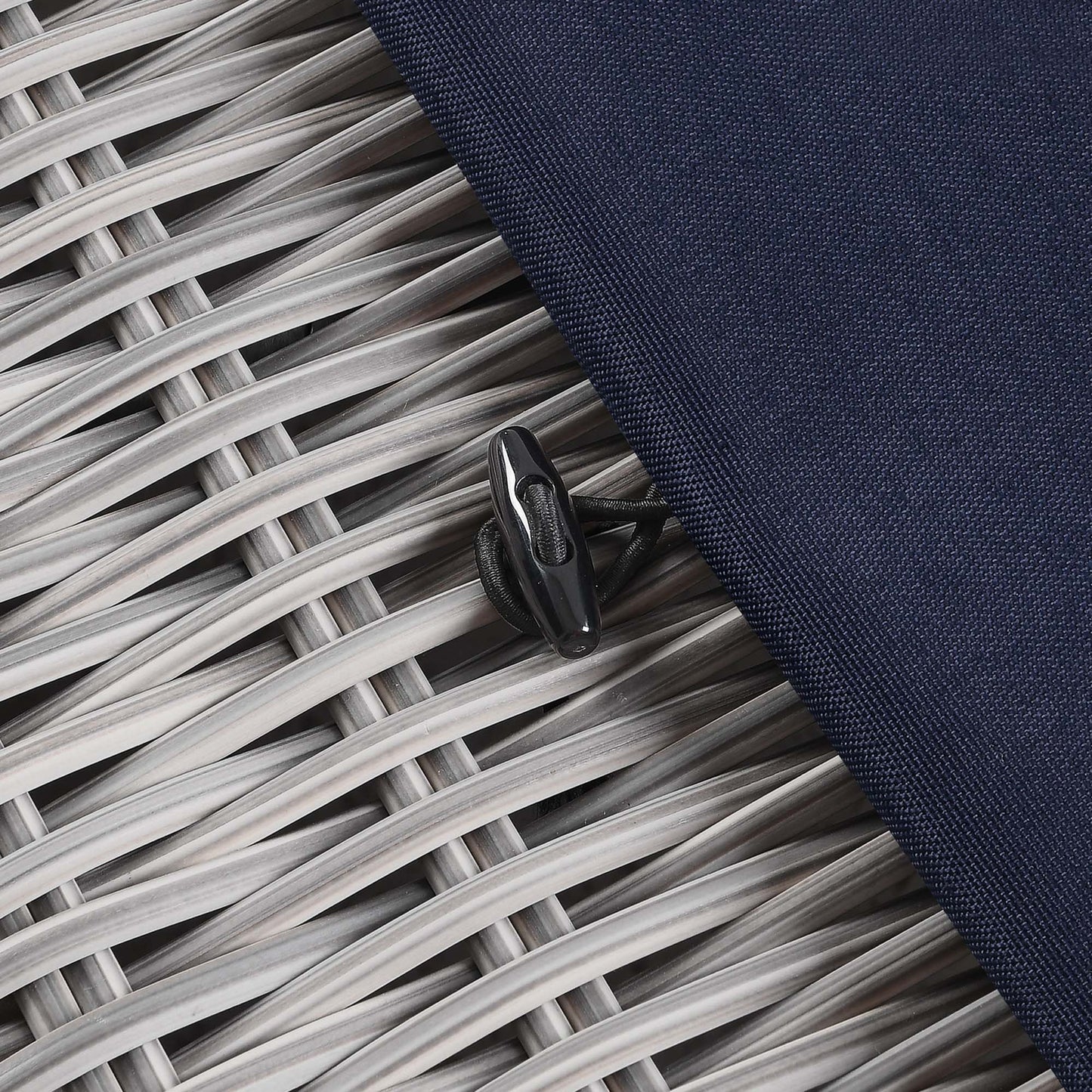 Conway Outdoor Patio Wicker Rattan Ottoman in Light Gray Navy by Modway (4839)