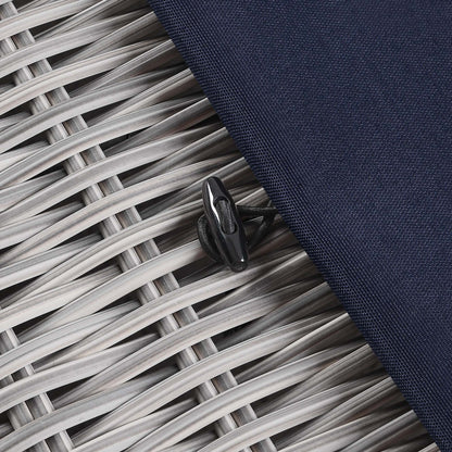 Conway Outdoor Patio Wicker Rattan Ottoman in Light Gray Navy by Modway (4839)