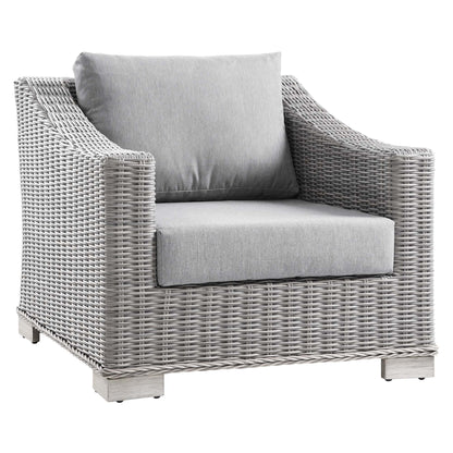 Conway Outdoor Patio Wicker Rattan Armchair in Light Gray Gray by Modway (4840)