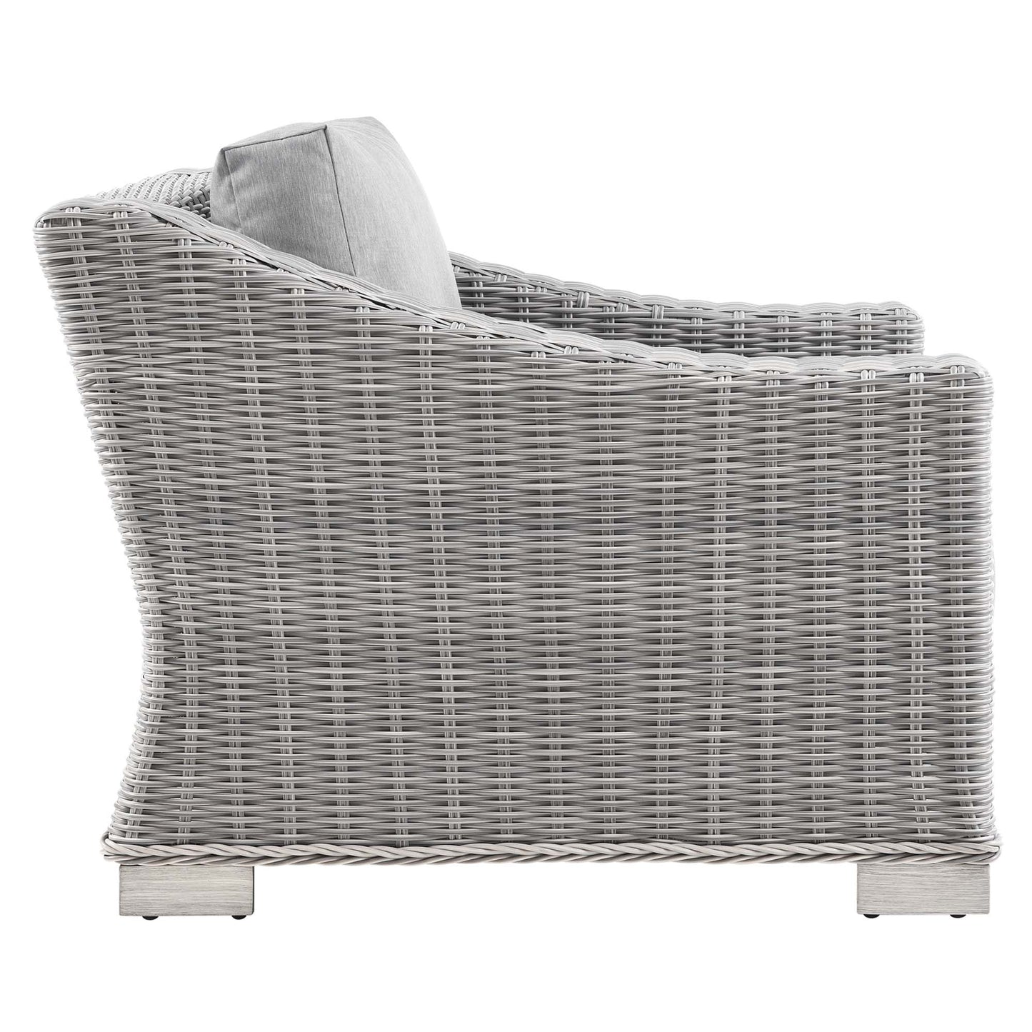 Conway Outdoor Patio Wicker Rattan Armchair in Light Gray Gray by Modway (4840)