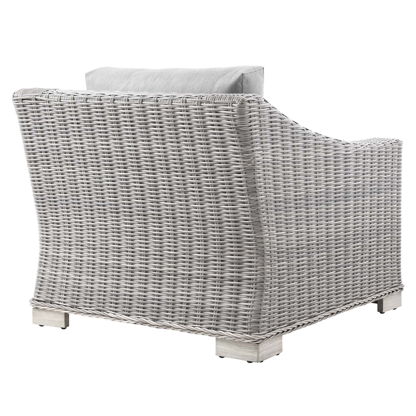 Conway Outdoor Patio Wicker Rattan Armchair in Light Gray Gray by Modway (4840)