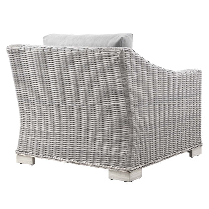 Conway Outdoor Patio Wicker Rattan Armchair in Light Gray Gray by Modway (4840)