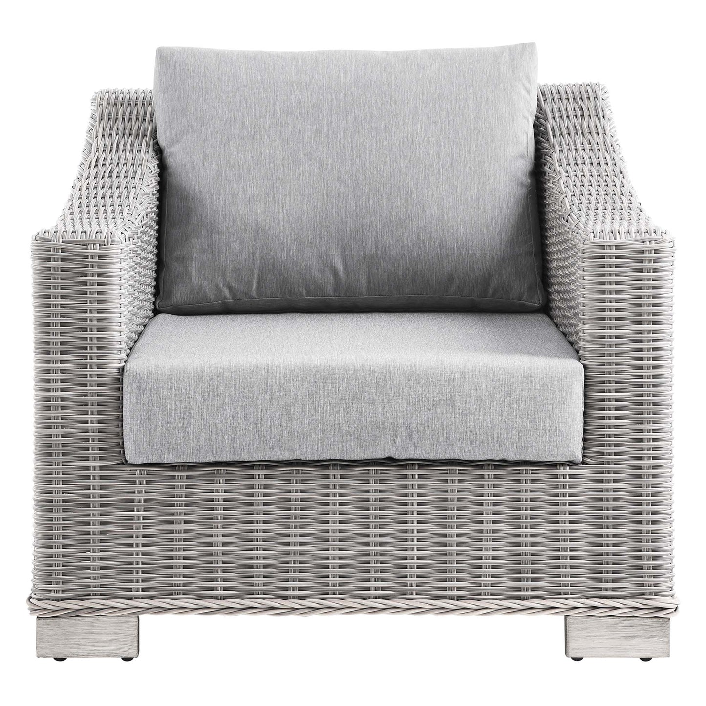 Conway Outdoor Patio Wicker Rattan Armchair in Light Gray Gray by Modway (4840)