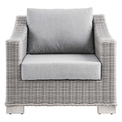 Conway Outdoor Patio Wicker Rattan Armchair in Light Gray Gray by Modway (4840)