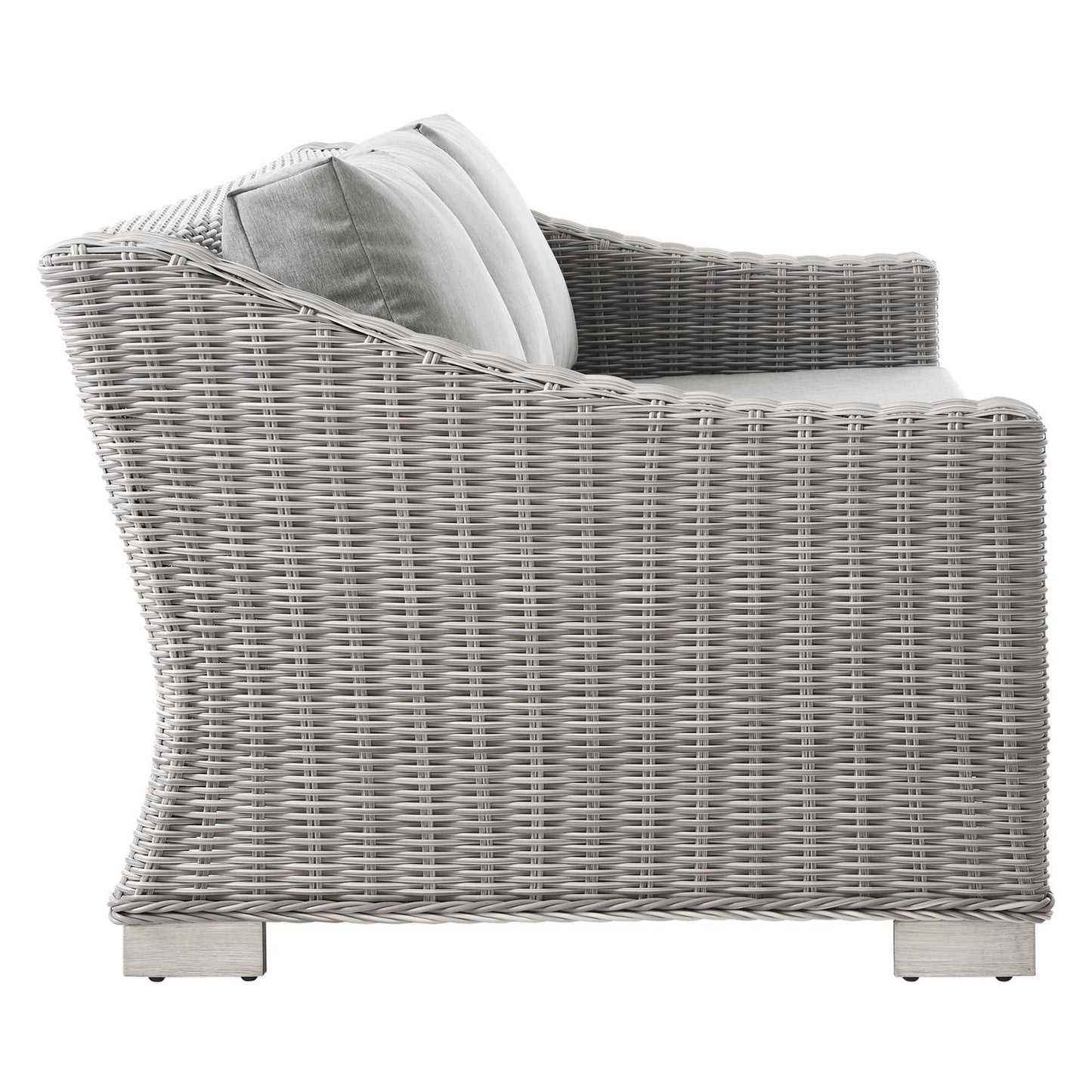 Conway Outdoor Patio Wicker Rattan Sofa in Light Gray Gray by Modway (4842)