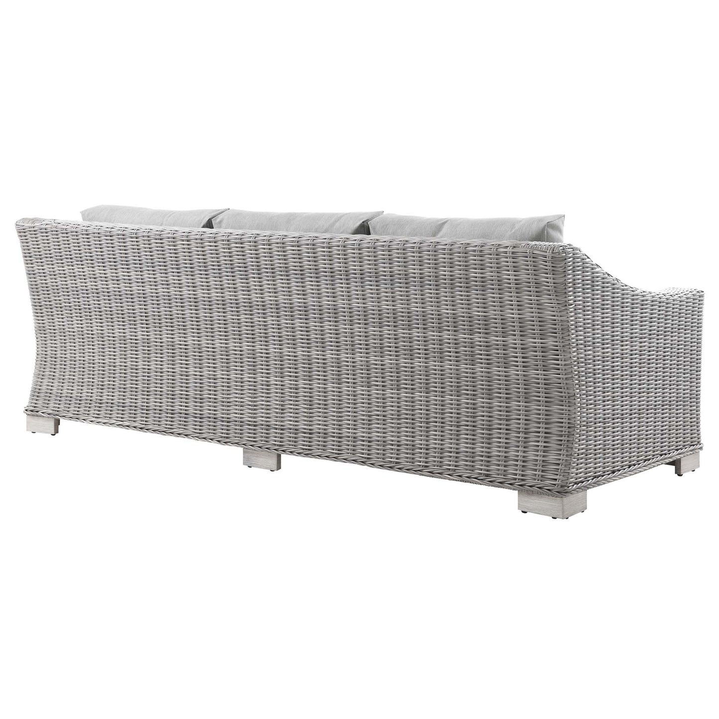 Conway Outdoor Patio Wicker Rattan Sofa in Light Gray Gray by Modway (4842)