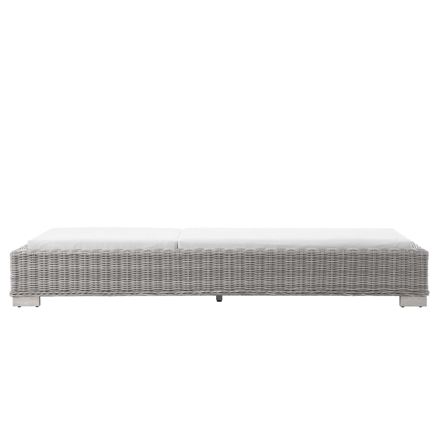 Conway Outdoor Patio Wicker Rattan Chaise Lounge in Light Gray White by Modway (4843)
