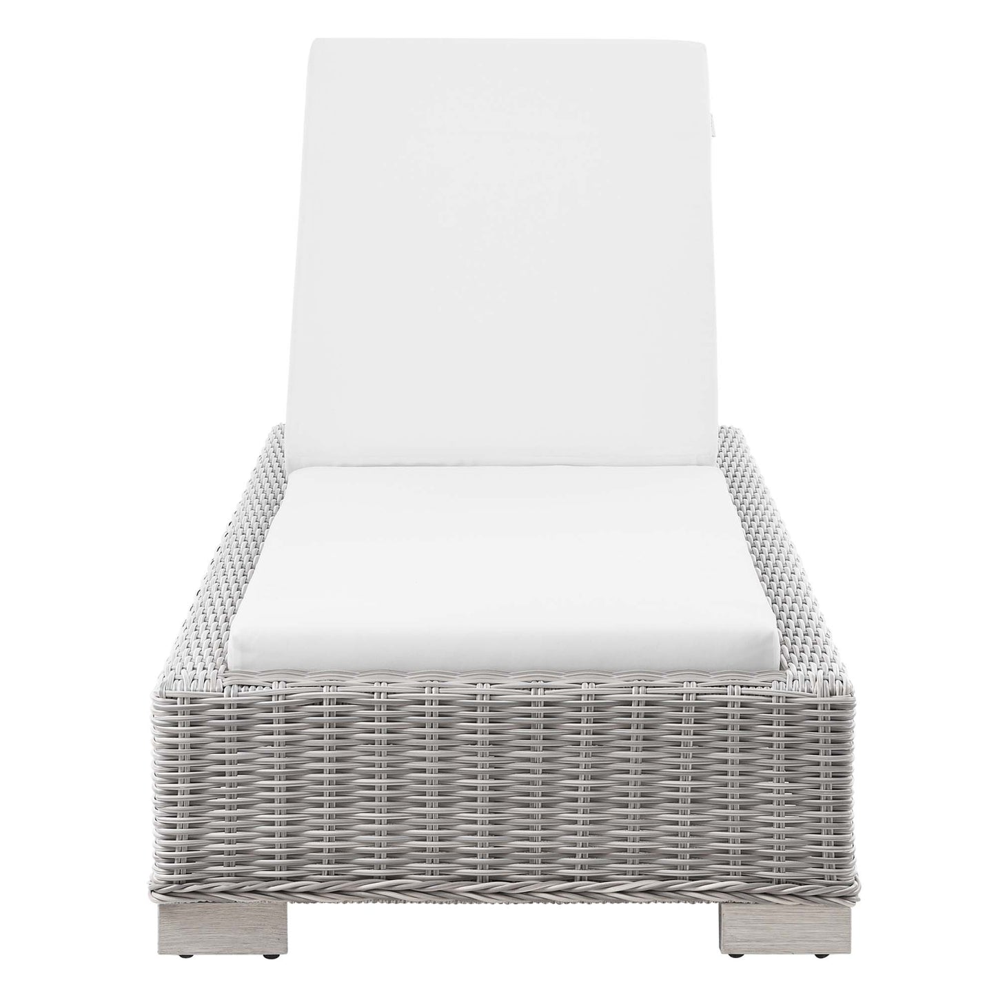 Conway Outdoor Patio Wicker Rattan Chaise Lounge in Light Gray White by Modway (4843)