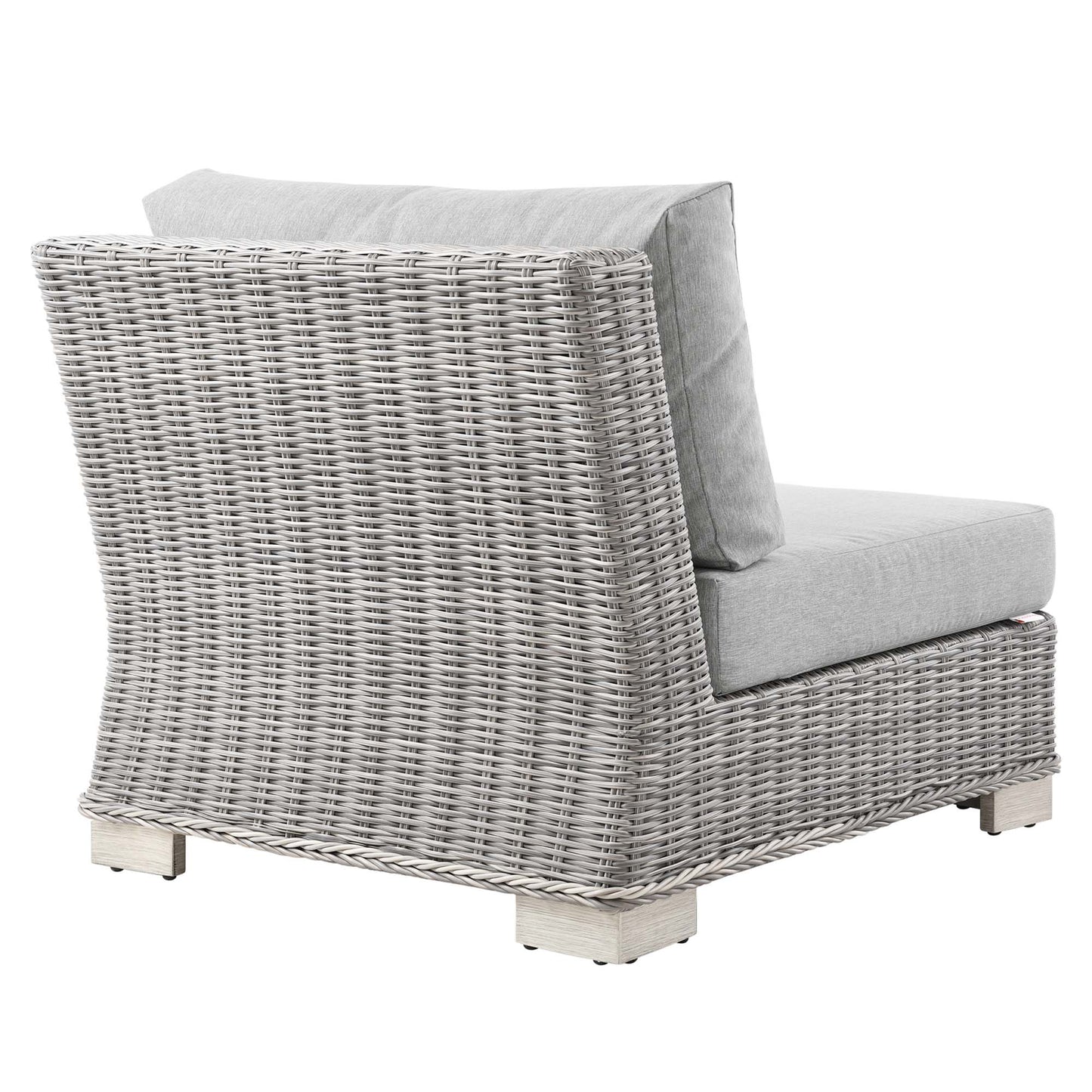 Conway Outdoor Patio Wicker Rattan Armless Chair in Light Gray Gray by Modway (4847)