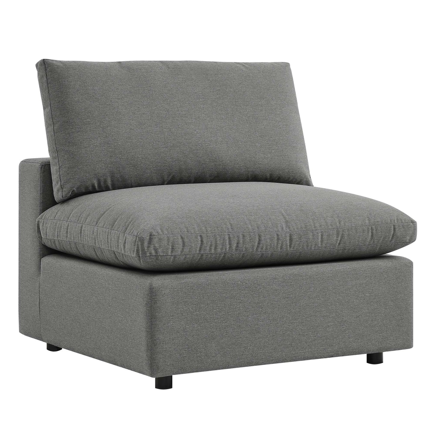 Commix Overstuffed Outdoor Patio Armless Chair in Charcoal by Modway (4902)
