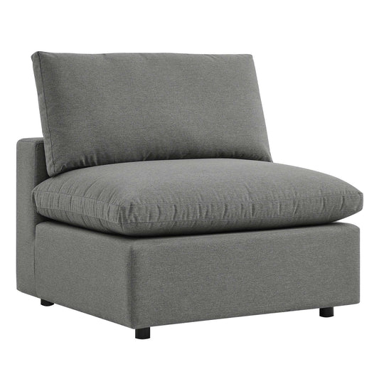 Commix Overstuffed Outdoor Patio Armless Chair in Charcoal by Modway (4902)