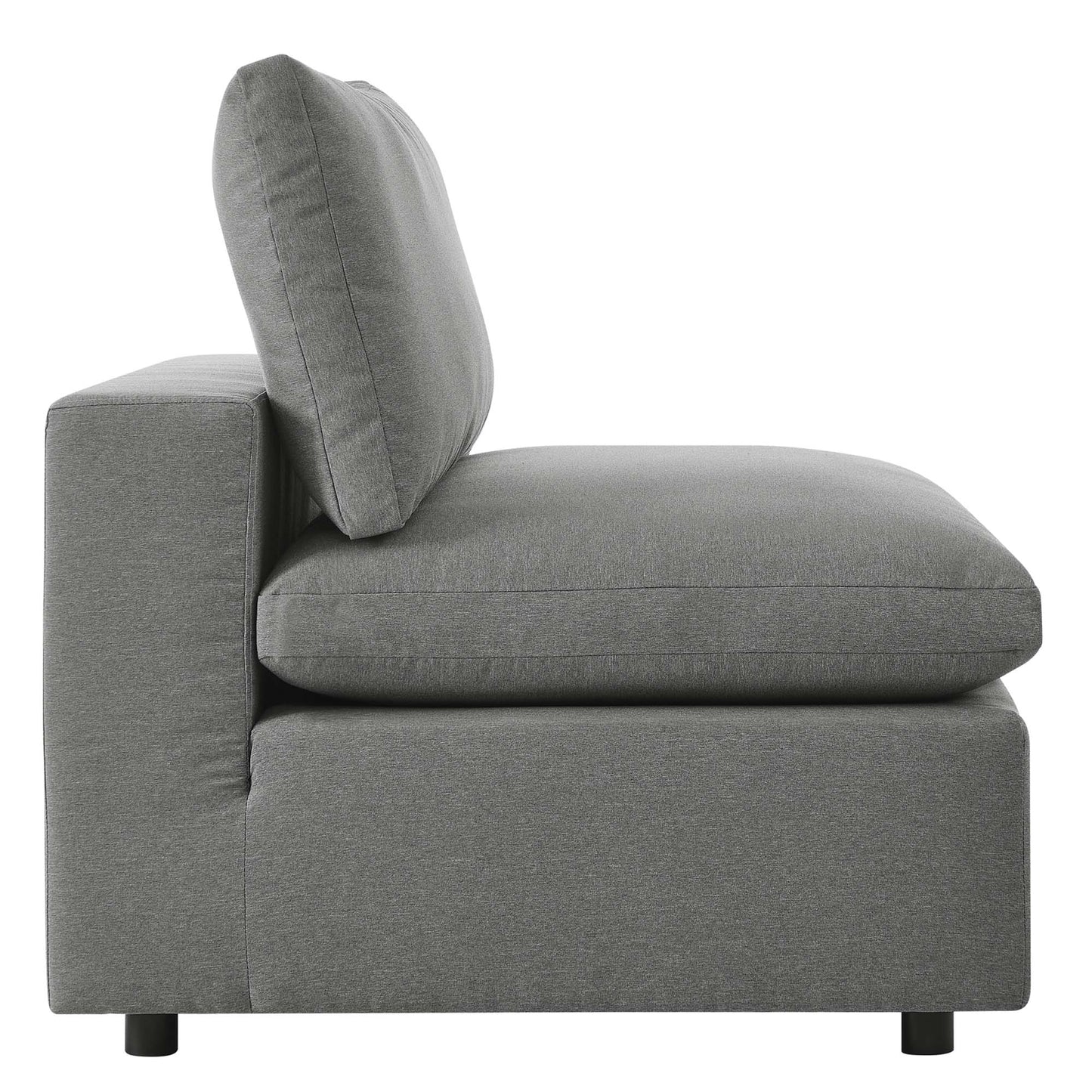 Commix Overstuffed Outdoor Patio Armless Chair in Charcoal by Modway (4902)