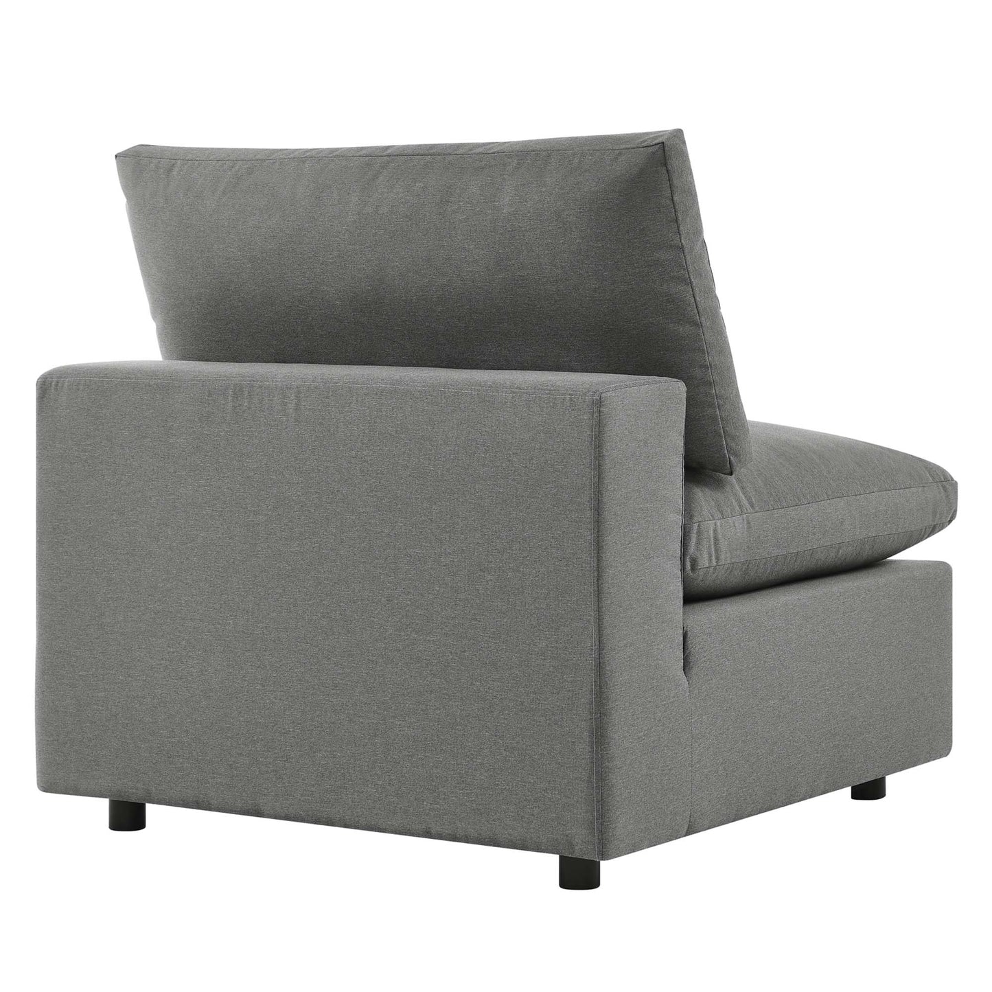 Commix Overstuffed Outdoor Patio Armless Chair in Charcoal by Modway (4902)